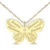 Thumbnail Image 3 of Diamond Accent Butterfly Name Necklace 10K Yellow Gold 18"