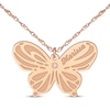 Thumbnail Image 1 of Diamond Accent Butterfly Name Necklace 14K Rose Gold 18&quot;