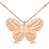 Thumbnail Image 2 of Diamond Accent Butterfly Name Necklace 14K Rose Gold 18&quot;