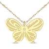 Thumbnail Image 1 of Diamond Accent Butterfly Name Necklace 14K Yellow Gold 18&quot;