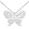 Thumbnail Image 1 of Diamond Accent Butterfly Name Necklace Sterling Silver 18&quot;