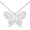 Thumbnail Image 2 of Diamond Accent Butterfly Name Necklace Sterling Silver 18&quot;