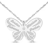 Thumbnail Image 4 of Diamond Accent Butterfly Name Necklace Sterling Silver 18&quot;