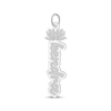 Thumbnail Image 2 of Flower-Topped Vertical Tag Name Necklace 10K White Gold 18&quot;