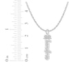 Thumbnail Image 6 of Flower-Topped Vertical Tag Name Necklace 10K White Gold 18&quot;