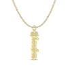 Thumbnail Image 1 of Flower-Topped Vertical Tag Name Necklace 10K Yellow Gold 18&quot;