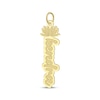 Thumbnail Image 2 of Flower-Topped Vertical Tag Name Necklace 10K Yellow Gold 18&quot;