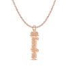 Thumbnail Image 1 of Flower-Topped Vertical Tag Name Necklace 14K Rose Gold 18&quot;