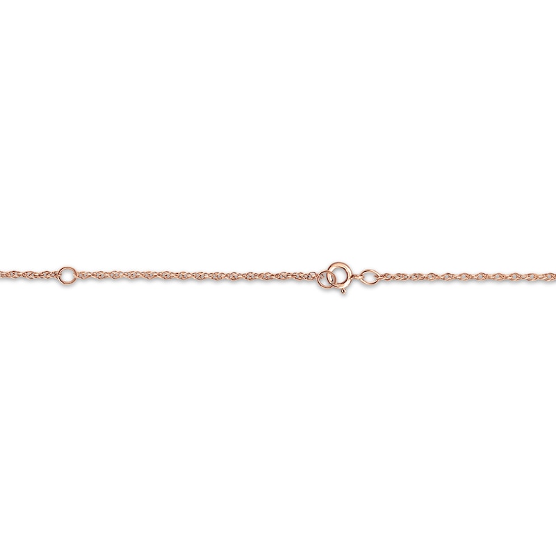 Main Image 3 of Flower-Topped Vertical Tag Name Necklace 14K Rose Gold 18&quot;