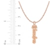 Thumbnail Image 6 of Flower-Topped Vertical Tag Name Necklace 14K Rose Gold 18&quot;