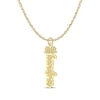 Thumbnail Image 1 of Flower-Topped Vertical Tag Name Necklace 14K Yellow Gold 18&quot;