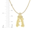 Thumbnail Image 6 of Flower-Topped Vertical Two Tag Name Necklace 10K Yellow Gold 18&quot;