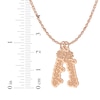 Thumbnail Image 5 of Flower-Topped Vertical Two Tag Name Necklace 14K Rose Gold 18"
