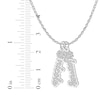 Thumbnail Image 5 of Flower-Topped Vertical Two Tag Name Necklace Sterling Silver 18"