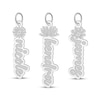 Thumbnail Image 2 of Flower-Topped Vertical Three Tag Name Necklace 10K White Gold 18&quot;