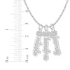 Thumbnail Image 6 of Flower-Topped Vertical Three Tag Name Necklace 10K White Gold 18&quot;