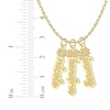 Thumbnail Image 6 of Flower-Topped Vertical Three Tag Name Necklace 10K Yellow Gold 18&quot;