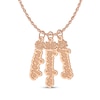 Thumbnail Image 1 of Flower-Topped Vertical Three Tag Name Necklace 14K Rose Gold 18&quot;