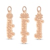 Thumbnail Image 2 of Flower-Topped Vertical Three Tag Name Necklace 14K Rose Gold 18&quot;