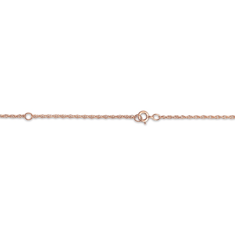 Main Image 3 of Flower-Topped Vertical Three Tag Name Necklace 14K Rose Gold 18&quot;