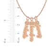 Thumbnail Image 6 of Flower-Topped Vertical Three Tag Name Necklace 14K Rose Gold 18&quot;