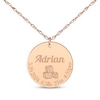 Thumbnail Image 1 of Baby Stats Alphabet Blocks Disc Necklace 14K Rose Gold 18&quot;