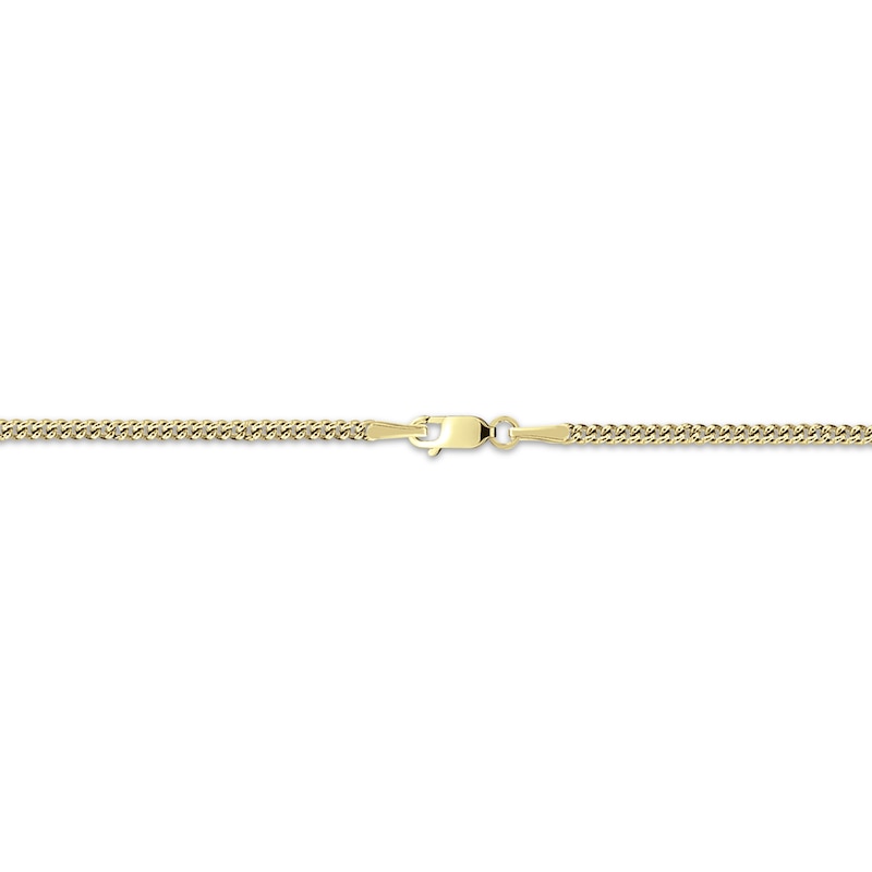 Two-Barred Cross Rectangle Name Necklace 10K Yellow Gold 22"