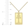 Thumbnail Image 2 of Two-Barred Cross Rectangle Name Necklace 10K Yellow Gold 22"