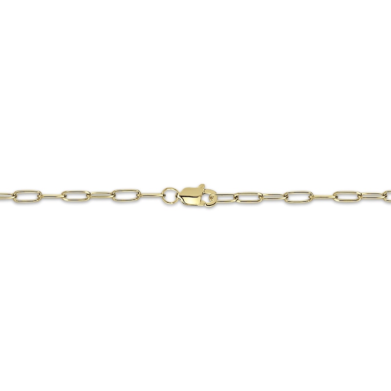 Engravable Heart Paperclip Chain Bracelet 14K Yellow Gold 7.5"