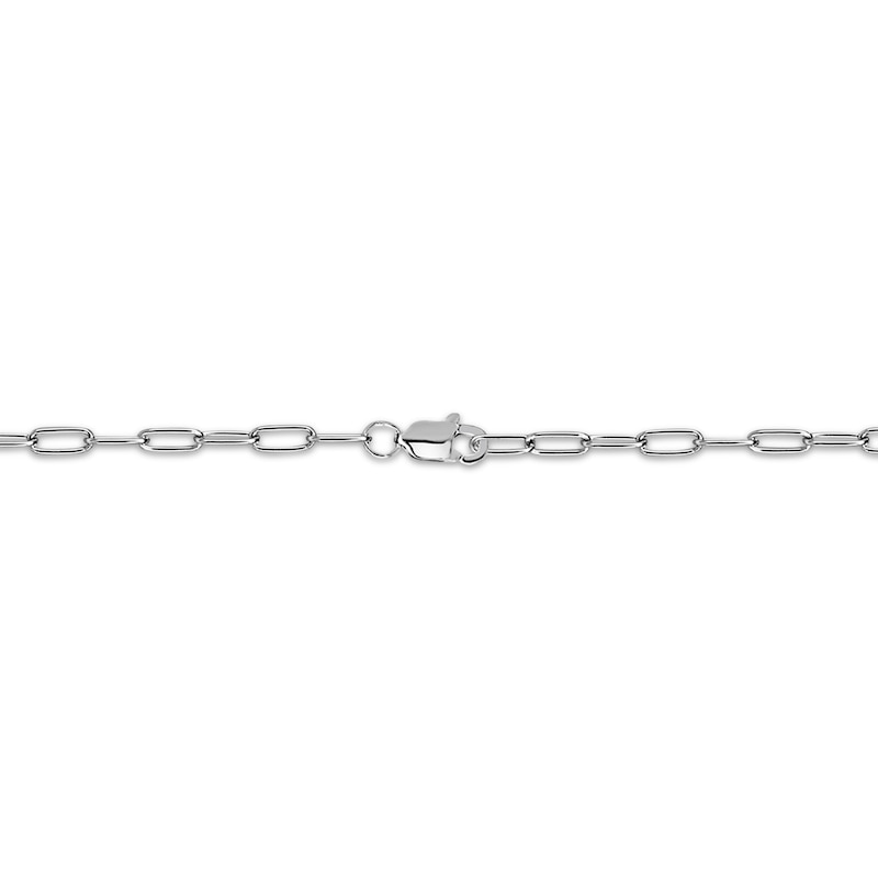 Engravable Heart Paperclip Chain Bracelet Sterling Silver 7.5"