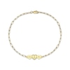 Thumbnail Image 1 of Engravable Three Hearts Paperclip Chain Bracelet 14K Yellow Gold 7.5"