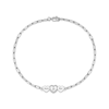 Thumbnail Image 1 of Engravable Three Hearts Paperclip Chain Bracelet Sterling Silver