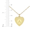 Thumbnail Image 4 of Engravable Heart-Shaped Initial Starburst Necklace 10K Yellow Gold 18&quot;