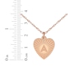 Thumbnail Image 4 of Engravable Heart-Shaped Initial Starburst Necklace 14K Rose Gold 18&quot;