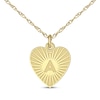 Thumbnail Image 0 of Engravable Heart-Shaped Initial Starburst Necklace 14K Yellow Gold 18"