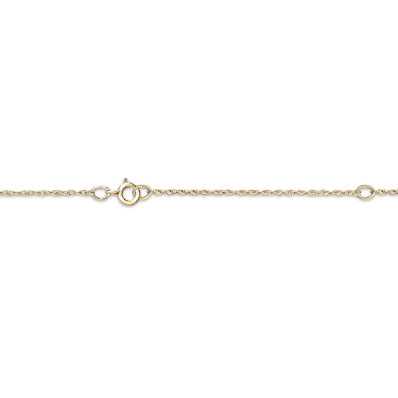 Engravable Heart-Shaped Initial Starburst Necklace 14K Yellow Gold 18"