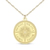 Thumbnail Image 1 of Diamond Accent Engravable Compass Necklace 10K Yellow Gold 18&quot;