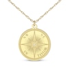 Thumbnail Image 2 of Diamond Accent Engravable Compass Necklace 10K Yellow Gold 18&quot;