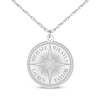 Thumbnail Image 1 of Diamond Accent Engravable Compass Necklace 14K White Gold 18&quot;