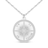 Thumbnail Image 1 of Diamond Accent Engravable Compass Necklace Sterling Silver 18"