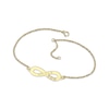 Thumbnail Image 1 of Engravable Infinity Symbol Diamond Accent Name Anklet 10K Yellow Gold 9.5&quot;