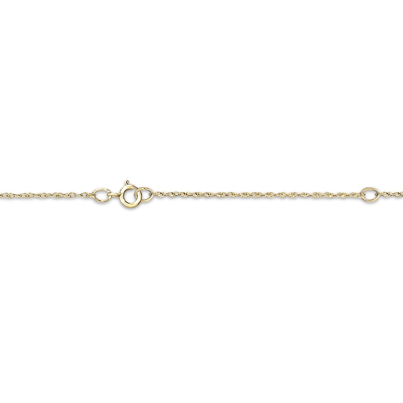 Main Image 6 of Engravable Infinity Symbol Diamond Accent Name Anklet 10K Yellow Gold 9.5&quot;