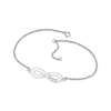 Thumbnail Image 1 of Engravable Infinity Symbol Diamond Accent Name Anklet Sterling Silver 9.5"