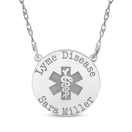 Medical Alert Notification Necklace 10K White Gold 18&quot;