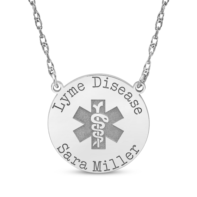 Main Image 1 of Medical Alert Notification Necklace 10K White Gold 18&quot;