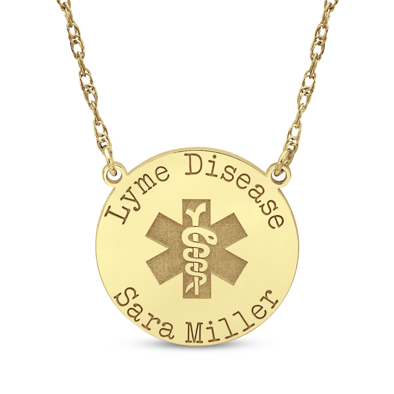 Main Image 1 of Medical Alert Notification Necklace 10K Yellow Gold 18&quot;