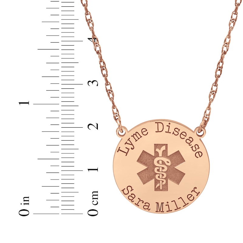 Main Image 4 of Medical Alert Notification Necklace 14K Rose Gold 18&quot;