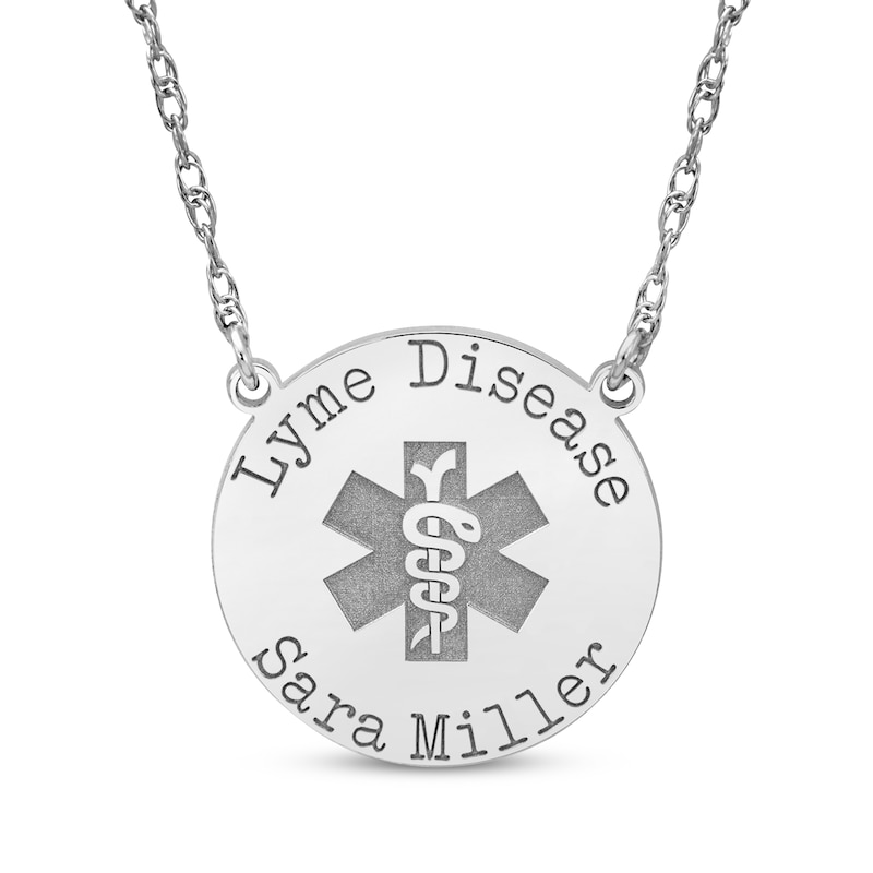 Main Image 1 of Medical Alert Notification Necklace Sterling Silver 18&quot;