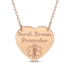 Thumbnail Image 1 of Heart-Shaped Medical Alert Notification Necklace 14K Rose Gold 18&quot;