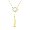 Thumbnail Image 1 of Name & Diamond Accent Clover Lariat Necklace 10K Yellow Gold 22&quot;